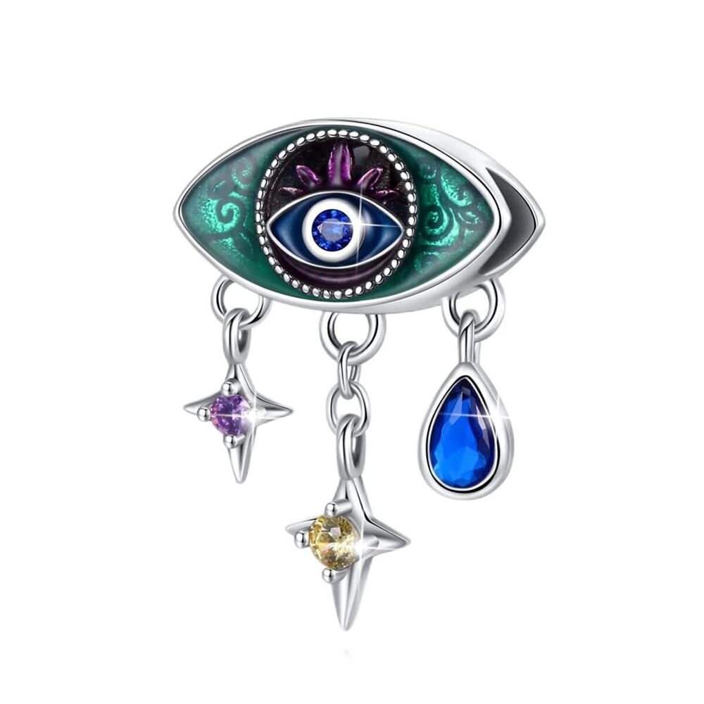 5837 Evil Eye Charm S925 Sterling Silver Charms for Bracelets Christmas